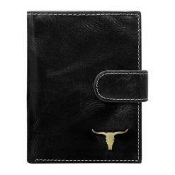 Portfel męski skórzany Buffalo Wild RM-06L-BAW 2. Czarne portfele męskie BUFFALO WILD, bez wzorów, ze skóry. Za 49,90 zł.