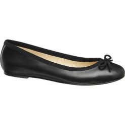 Baleriny damskie 5th Avenue czarne. Czarne baleriny damskie marki 5th Avenue, ze skóry, na obcasie. Za 99,90 zł.