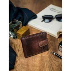 Poręczny męski portfel buffalo wild skórzany rfid. Szare portfele męskie BUFFALO WILD, bez wzorów, ze skóry. Za 39,90 zł.