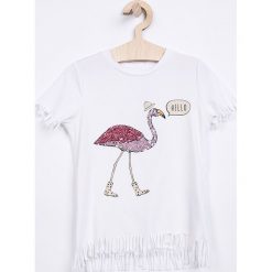 Name it - Top dziecięcy 122-164 cm. Szare topy damskie marki Name it, z aplikacjami, z bawełny, z okrągłym kołnierzem. Za 79,90 zł.