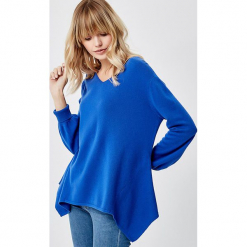 Sweter kaszmirowy w kolorze niebieskim. Niebieskie bez kategorii Manode, s, z kaszmiru, z asymetrycznym kołnierzem. W wyprzedaży za 391,95 zł.