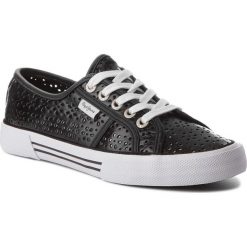Tenisówki PEPE JEANS - Aberlady Daisy PLS30643 Black 999. Czarne półbuty damskie Pepe Jeans, bez wzorów, z jeansu, bez zapięcia. W wyprzedaży za 169,00 zł.