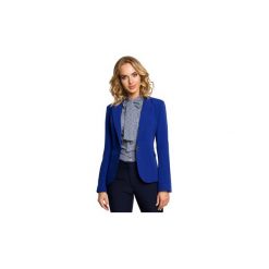 Kurtki lekkie Moe M051 Elegancki taliowany żakiet. Niebieskie kurtki damskie marki Moe, s. Za 119,00 zł.