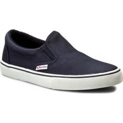 Tenisówki SUPERGA - 2311 Cotu S009N90 Navy 933. Niebieskie półbuty damskie Superga, na co dzień, bez wzorów, z gumy, bez obcasa, na płaskiej podeszwie, bez zapięcia. W wyprzedaży za 169,00 zł.
