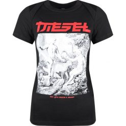 Diesel T-shirt "T-Sali-B". Bluzki damskie Diesel, bez wzorów, z tkaniny, z okrągłym kołnierzem. Za 179,00 zł.