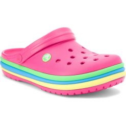 Chodaki damskie: Klapki CROCS - Cb Rainbow Band Clog 205212 Candy Pink