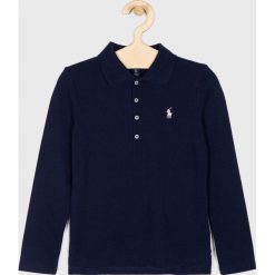 Polo Ralph Lauren - Longsleeve dziecięcy 128 - 176 cm. Niebieskie bluzki dziewczęce Polo Ralph Lauren, bez wzorów, z bawełny, polo, z długim rękawem, długie, bez kaptura. W wyprzedaży za 219,90 zł.