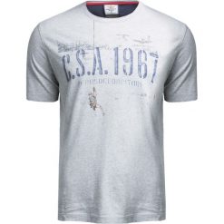 T-shirt AERONAUTICA MILITARE. Żółte t-shirty męskie Aeronautica Militare, z nadrukiem, z bawełny, z okrągłym kołnierzem. W wyprzedaży za 182,00 zł.
