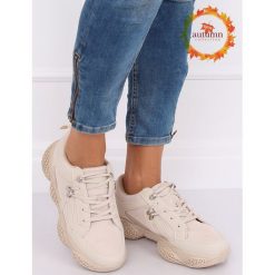Buty sportowe beżowe BD-5 BEIGE. Brązowe buty sportowe damskie z tkaniny, sportowe. Za 53,94 zł.