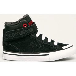Converse - Trampki dziecięce. Czarne trampki chłopięce Converse, bez wzorów, ze skóry, na sznurówki. W wyprzedaży za 199,90 zł.