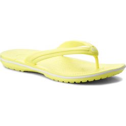 Japonki CROCS - Crocband Flip 11033 Tennis Ball Green/White. Żółte klapki damskie Crocs, bez wzorów, z tworzywa sztucznego, bez obcasa. Za 119,00 zł.