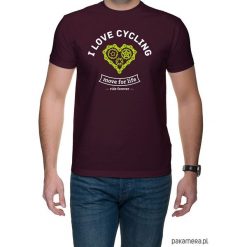 Koszulka T-SHIRT. I love cycling. Czarne t-shirty męskie z nadrukiem Pakamera, m. Za 85,00 zł.