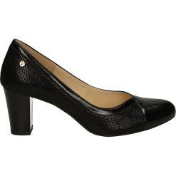 Czółenka - F337 T-B NERO. Czarne buty ślubne damskie Venezia, ze skóry. Za 199,00 zł.