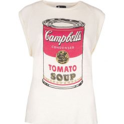 T-Shirt Andy Warhol by Pepe Jeans Sundy. Szare koszulki damskie Pepe Jeans, bez wzorów, z jeansu, klasyczne, z klasycznym kołnierzykiem, bez rękawów. Za 79,00 zł.
