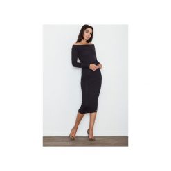 Sukienka M558 Czarny. Czarne sukienki damskie FIGL, xl, bez wzorów, z bawełny, bez kołnierzyka, z długim rękawem, długie, maxi. Za 149,00 zł.
