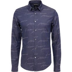 Emporio Armani CAMICIA Koszula blu firma. Niebieskie koszule męskie Emporio Armani, xl, bez wzorów, z bawełny, bez kołnierzyka, bez rękawów. Za 639,00 zł.
