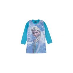 Koszula nocna, piżama dziewczęca Frozen. Niebieskie piżamy dziewczęce marki TXM, bez wzorów, bez rękawów. Za 29,99 zł.