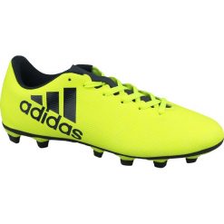 Adidas X 17.4 FxG S82401. Żółte buty sportowe męskie Adidas, ze skóry, bez zapięcia, do piłki nożnej. W wyprzedaży za 149,99 zł.