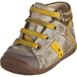 Buciki niemowlęce: Skórzane buty „Totem Lim” w kolorze oliwkowo-żółtym do nauki chodzenia