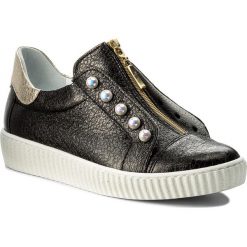 Sneakersy R.POLAŃSKI - 0921 Czarny Krasz Złoty. Szare półbuty damskie R.Polański, ze skóry. W wyprzedaży za 229,00 zł.