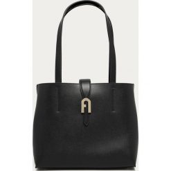 Furla - Torebka skórzana Sofia M. Czarne torby damskie na zakupy Furla, w paski, z poliesteru, na ramię, bez dodatków. Za 1199,00 zł.