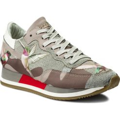 Sneakersy PHILIPPE MODEL - Etoile TBLD BG03 Tropical Birds Mud Colibri. Szare półbuty damskie marki Philippe Model, na co dzień, bez wzorów, ze skóry ekologicznej, bez obcasa, na koturnie, bez zapięcia. W wyprzedaży za 979,00 zł.