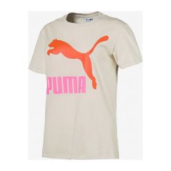 Puma Classics Koszulka Beżowy. Brązowe koszulki damskie Puma, s, z nadrukiem, z bawełny, bez kołnierzyka, z krótkim rękawem. Za 119,95 zł.