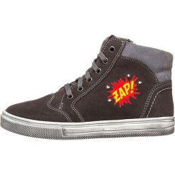 Skórzane sneakersy w kolorze szarobrązowym. Szare trampki chłopięce Richter, bez wzorów, bez zapięcia. W wyprzedaży za 172,95 zł.