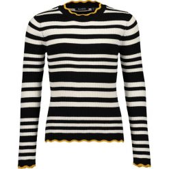 Blue Seven - Sweter dziecięcy 140-176 cm. Żółte swetry dziewczęce Blue Seven, bez wzorów, z bawełny, bez kołnierzyka, z krótkim rękawem, krótkie, bez kaptura. W wyprzedaży za 69,90 zł.