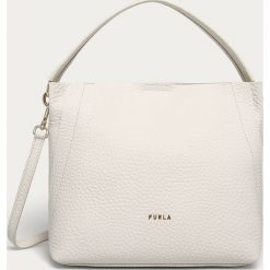 Furla - Torebka skórzana. Białe torby damskie na zakupy Furla, w paski, ze skóry, na ramię, bez dodatków. Za 1399,00 zł.