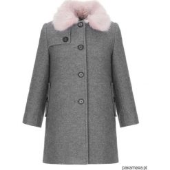 Płaszczyk Grey Powder Pink Fur. Szare płaszcze dziewczęce marki Pakamera, z wełny. Za 350,00 zł.