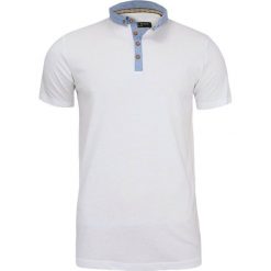 Biała Koszulka Polo z Niebieskimi Wstawkami, 100% BAWEŁNA - Brave Soul, Męska TSBRSSS17CHIMERAIwhite. Niebieskie koszulki męskie Brave Soul, m, bez wzorów, z bawełny, casualowe, polo, bez rękawów. Za 49,00 zł.