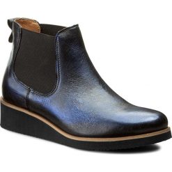 Buty zimowe damskie: Sztyblety EKSBUT – 66-4216-F63-1G Czarny/Niebieski Lic