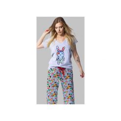 BASHFUL Boom Boom - Spodnie od piżamy. Szare piżamy damskie Meet the llama, l, z nadrukiem, z bawełny, bez rękawów. Za 99,00 zł.