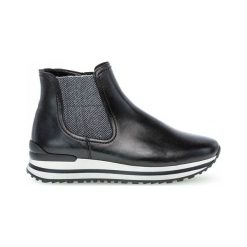 Gabor Buty Czarny female czarny 38.5. Czarne botki damskie Gabor, ze skóry, sportowe, bez obcasa, bez zapięcia. Za 579,00 zł.