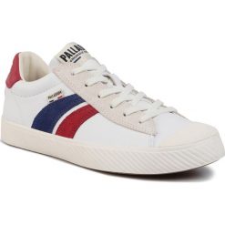 Trampki PALLADIUM - Pallaphoenix Retro F 76504-172-M White/Blue/Red. Białe półbuty damskie Palladium, bez wzorów, ze skóry, retro, bez obcasa, na płaskiej podeszwie, bez zapięcia. W wyprzedaży za 299,00 zł.
