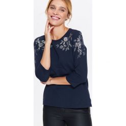 Bluzy rozpinane damskie: BLUZA NIEROZPINANA DAMSKA Z KWIATOWYM NADRUKIEM