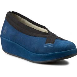 Półbuty FLY LONDON - Bobi P500586007 Blue. Niebieskie półbuty damskie na koturnie marki Fly London, z materiału. W wyprzedaży za 309,00 zł.