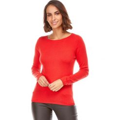 Sweter w kolorze czerwonym. Czerwone swetry damskie L'étoile du cachemire, bez wzorów, z kaszmiru, klasyczne, bez rękawów, bez kaptura. W wyprzedaży za 129,95 zł.
