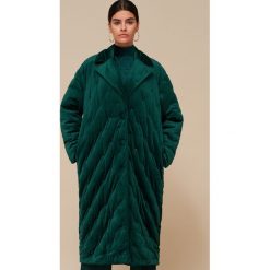 Welurowy płaszcz - Turkusowy. Niebieskie płaszcze damskie Reserved, s, bez wzorów, z weluru. Za 299,99 zł.