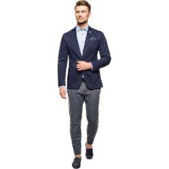 Marynarka zebio granatowy regular fit. Niebieskie marynarki męskie slim fit Recman, z bawełny. Za 199,99 zł.