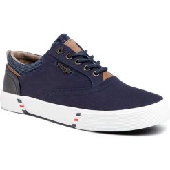 Tenisówki WRANGLER - Monument Board WM01001A Navy 016. Niebieskie półbuty męskie Wrangler, bez wzorów, z gumy, eleganckie, bez zapięcia. W wyprzedaży za 189,00 zł.