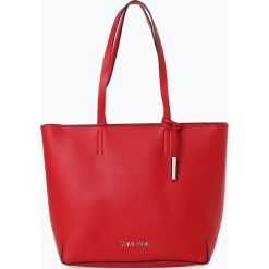 Calvin Klein - Damska torba shopper, czerwony. Czerwone torby damskie na zakupy Calvin Klein, bez wzorów, ze skóry, eleganckie, na ramię, bez dodatków. Za 399,95 zł.