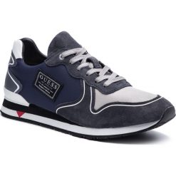 Sneakersy GUESS - FM7NGL SUE12 NAVY. Niebieskie sneakersy męskie Guess, na co dzień, z aplikacjami, z zamszu, klasyczne, bez zapięcia. Za 399,00 zł.
