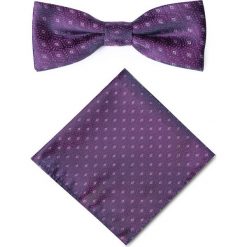 Mucha z poszetką MUW0001427. Fioletowe muszki męskie Giacomo Conti, bez wzorów, z mikrofibry, eleganckie. Za 69,00 zł.