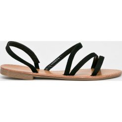 Answear - Sandały Abloom. Czarne klapki damskie ANSWEAR, bez wzorów, z materiału, bez obcasa. W wyprzedaży za 49,90 zł.