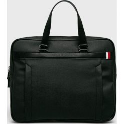 Tommy Hilfiger - Torba. Czarne torby na laptopa TOMMY HILFIGER, bez wzorów, z materiału. W wyprzedaży za 349,90 zł.