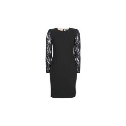 Sukienki krótkie Lauren Ralph Lauren LACE PANEL JERSEY DRESS. Czarne sukienki damskie Lauren Ralph Lauren, bez wzorów, z jersey, bez kołnierzyka, z krótkim rękawem, krótkie, mini. Za 1099,00 zł.