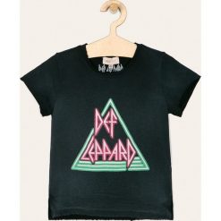 Kids Only - T-shirt dziecięcy 110-164 cm. Czarne bluzki dziewczęce Kids Only, z nadrukiem, z bawełny, z okrągłym kołnierzem, z krótkim rękawem, krótkie, bez kaptura. Za 69,90 zł.