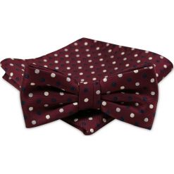 Modna Mucha Męska - Alties - Bordowa, Grochy MUALTS0262. Czerwone muszki męskie Alties, na imprezę, w paski, eleganckie. Za 39,00 zł.